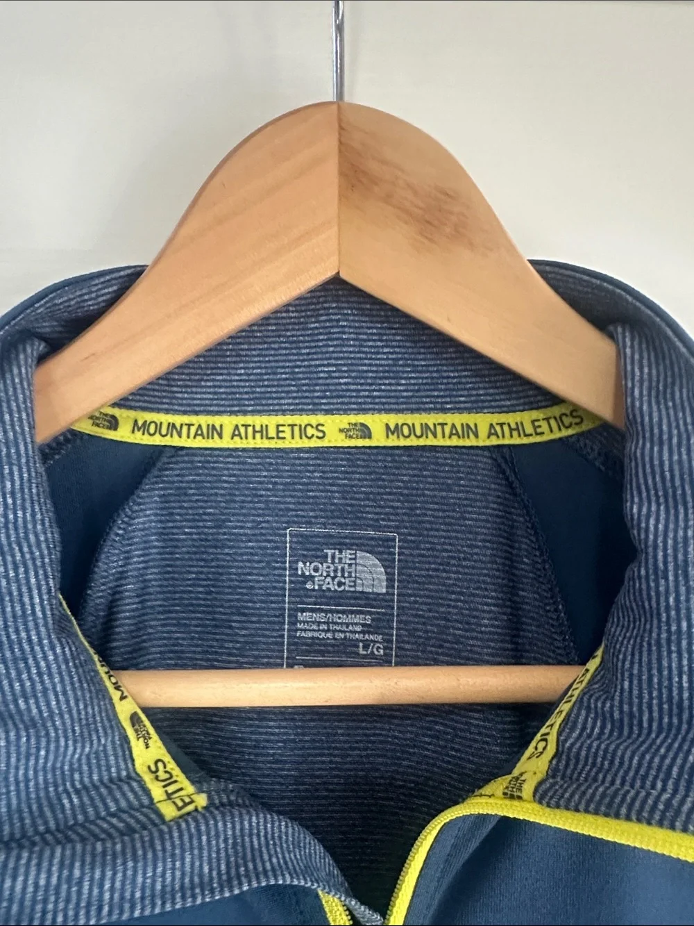 The North Face Men’s Navy Performance Half-Zip with Neon Yellow Trim
